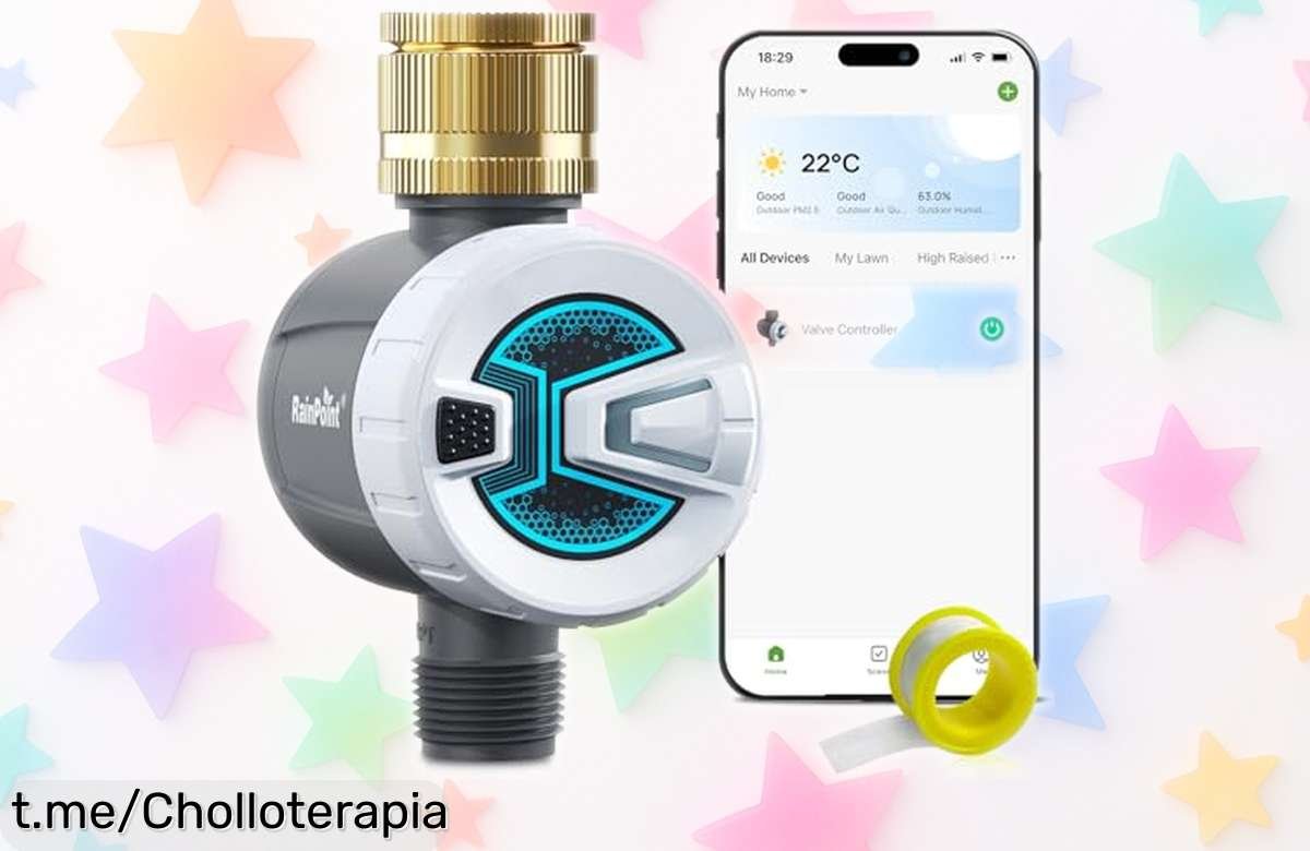 Controla tu jardín con el programador de riego automático Bluetooth RAINPOINT, un ofertón para que nunca más riegues a mano y disfrutes sin preocupaciones.