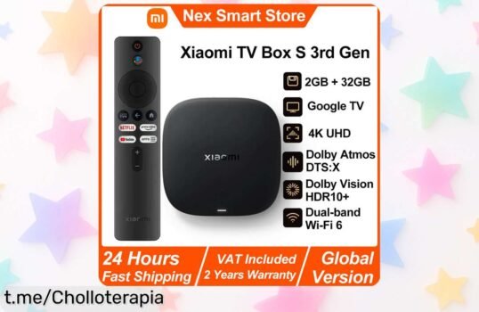 Convierte tu tele en una Smart TV 4K con el Xiaomi TV Box S 3rd Gen y disfruta de un chollazo que hará vibrar tus series y pelis favoritas ¡Aplica el cupón ya!