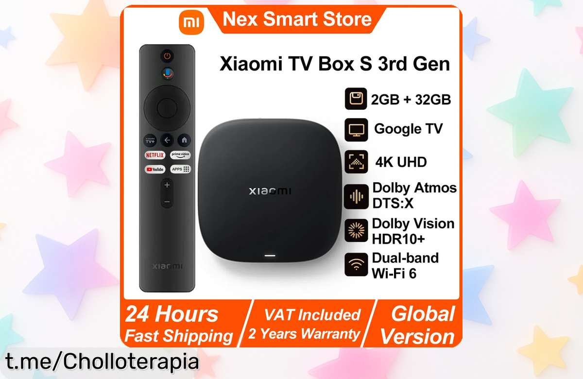 Convierte tu tele en una Smart TV 4K con el Xiaomi TV Box S 3rd Gen y disfruta de un chollazo que hará vibrar tus series y pelis favoritas ¡Aplica el cupón ya!