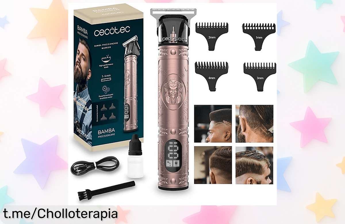 Cortapelos Cecotec Bamba PrecisionCare Warrior con 120 minutos de potencia y pantalla LCD a precio loco, no dejes pasar esta oportunidad única para lucir siempre impecable.