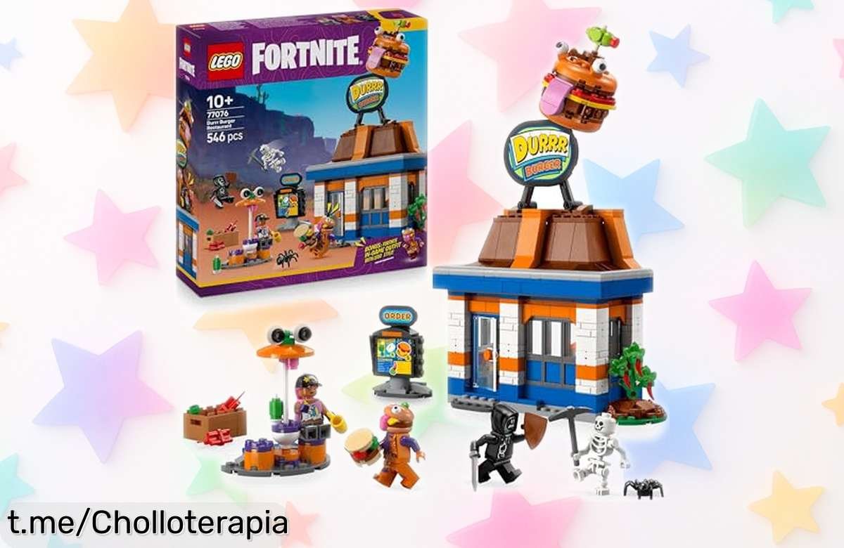 Crea tu propio restaurante de hamburguesas con el set LEGO Fortnite 77076, incluye 4 minifiguras y un traje exclusivo. ¡No te quedes sin este chollazo para tus peques gamers!