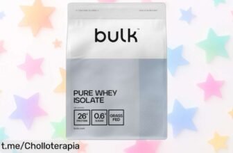 Crea tus batidos fitness con la proteína aislada Bulk, ¡rebajada y sin azúcares! Aprovecha este chollazo de 1 kg para ganar músculo ya mismo.