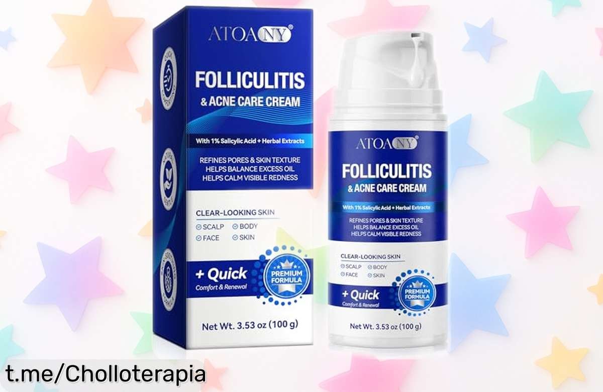 Crema milagrosa para foliculitis y acné con ácido salicílico al 1% que limpia tu piel, controlando la grasa. ¡Cómprala ahora antes de que se agote!
