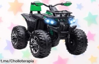 Cuatrimoto eléctrica HOMCOM para niños de 3 a 5 años, diversión garantizada con música y velocidad ajustable. ¡Aprovecha esta oferta irrepetible y motívate a vivir grandes aventuras!