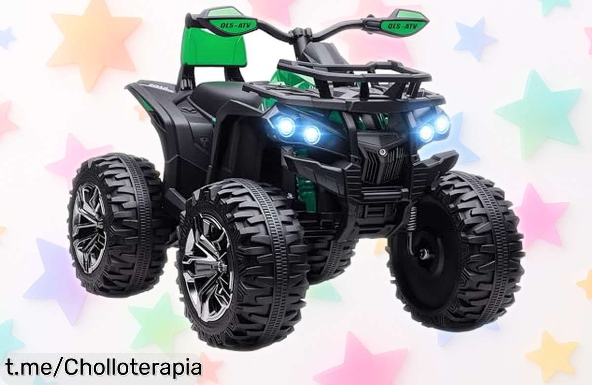 Cuatrimoto eléctrica HOMCOM para niños de 3 a 5 años, diversión garantizada con música y velocidad ajustable. ¡Aprovecha esta oferta irrepetible y motívate a vivir grandes aventuras!