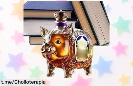 Decantador de whiskey cerdito 3D Pig con dispensador, un regalo original que animará tu bar y te encantará por su precio rebajado, ¡hazlo tuyo antes de que se agote!