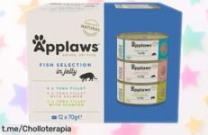 Deliciosa comida húmeda Applaws en gelatina para tu gato: 12 latas de cariño y salud a un precio de ganga, ¡mima su pelaje hoy antes que se agote!