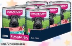 Deliciosa comida húmeda para perros adultos EUKANUBA con vacuno, pollo y calabaza: ¡Pack de 6 latas a precio de ganga que cuida la salud de tu peludo amigo!