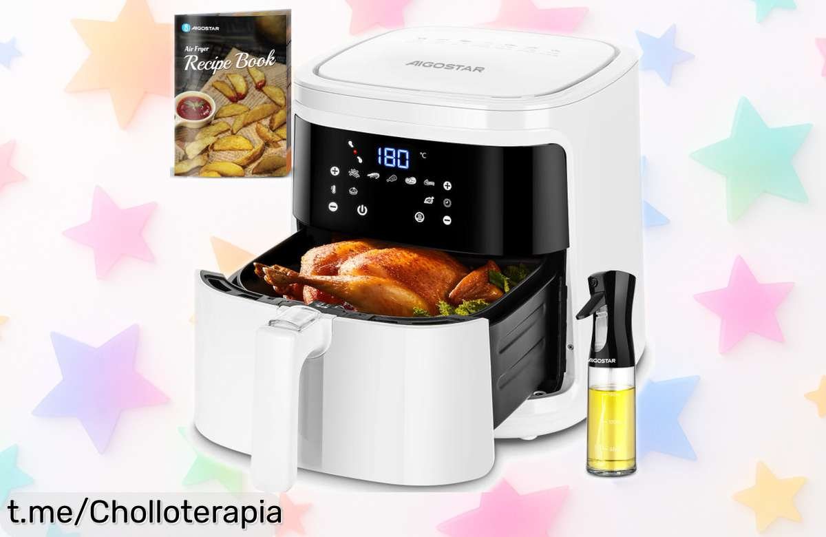 Deliciosa freidora de aire AIGOSTAR de 7 litros con pantalla táctil LED; precio rebajado para cocinar sin aceite y disfrutar recetas increíbles. ¡No lo dejes pasar!