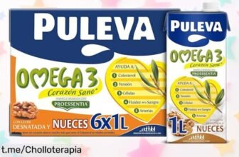 Deliciosa leche Puleva Omega 3 Proessentia con sabor a nueces, ¡pack de 6 unidades a un precio brutal! Empieza tus mañanas llen@ de energía y disfruta este chollazo.