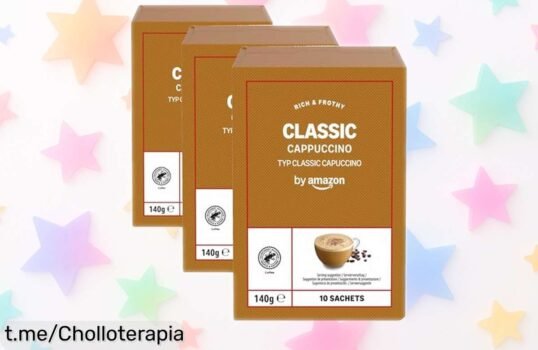Deliciosas bolsitas de cappuccino by Amazon, 10 unidades listas en 30 segundos: ¡hazte un clásico café en casa a un precio increíble!