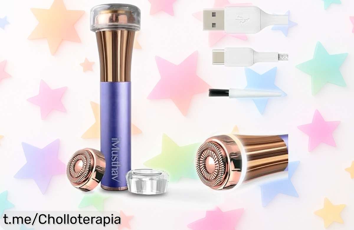 Depiladora facial eléctrica iMusthav, perfecta para eliminar los pelitos más finos sin irritar: ¡rebajada y con acabado dorado de 18 quilates que hará brillar tu belleza!