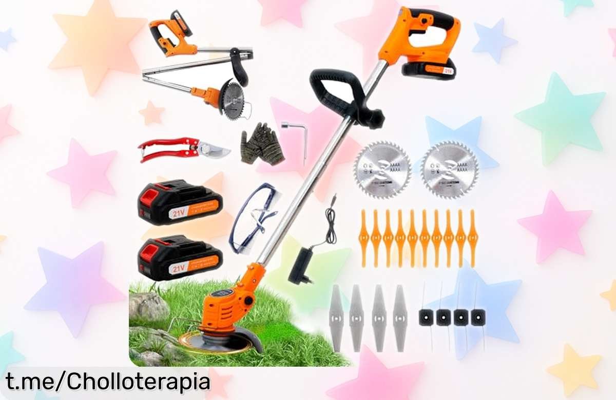 Desbrozadora a batería OUTIGO de 800 W, con pack de 2 baterías: ¡super chollo para mantener tu jardín impecable y disfrutar del aire libre! ¡No te quedes sin la tuya ya!