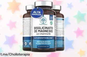 Descubre el bisglicinato de magnesio con vitamina B6 a un precio bajísimo, ideal para descansar mejor y cuidar tus músculos. ¡No te quedes sin el tuyo y mejora tu día a día!
