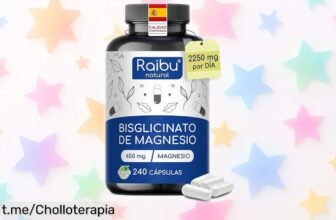 Descubre el bisglicinato de magnesio que transforma tu energía y cuida de tus músculos, ¡240 cápsulas veganas a precio loco para un bienestar total!