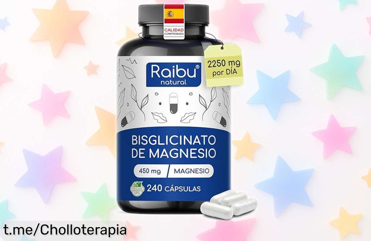 Descubre el bisglicinato de magnesio que transforma tu energía y cuida de tus músculos, ¡240 cápsulas veganas a precio loco para un bienestar total!
