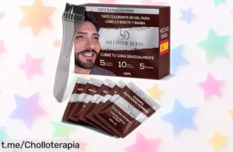 Descubre el champú tinte para barba y cabello Salvathor Duran: ¡cubre las canas paso a paso con un acabado espectacular! No te pierdas este super chollo de 5 aplicaciones monodosis.