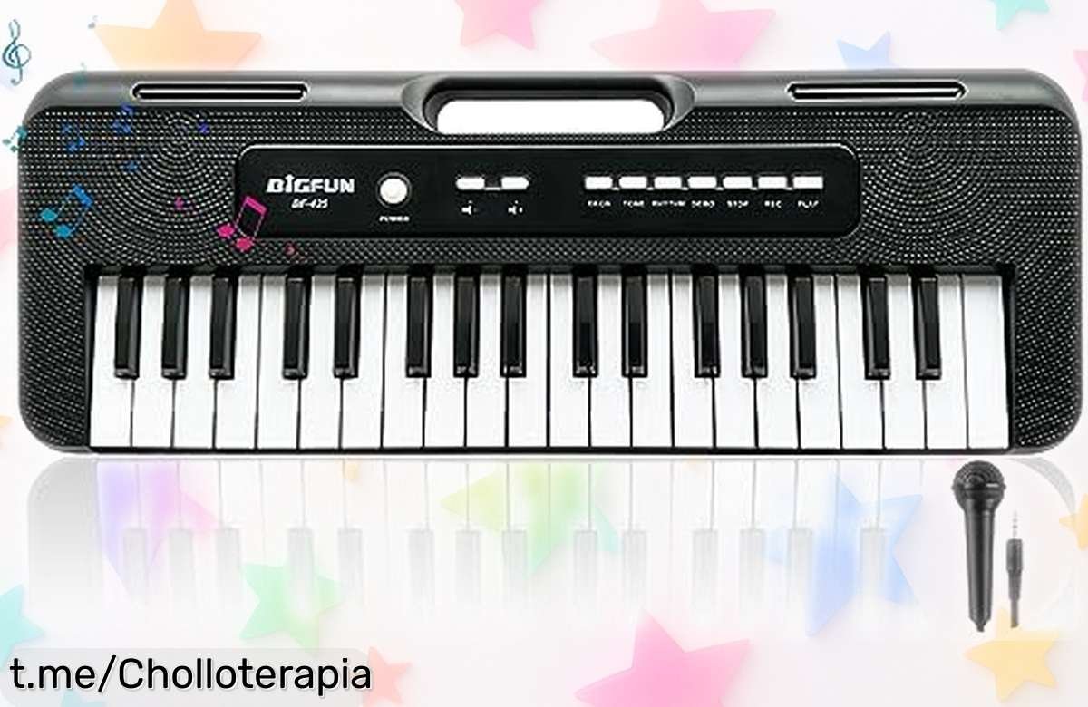 Descubre el teclado de piano infantil con micrófono y ritmos, ¡ahora a un precio rebajado! La diversión musical que hará brillar la creatividad de tus peques.