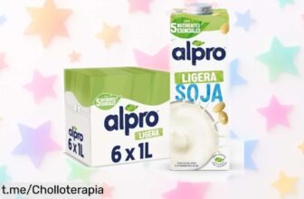 Descubre la bebida vegetal de soja ligera Alpro en pack de 6 litros, ¡rebajada y perfecta para cuidar tus huesos! No te quedes sin ella y disfrútala al máximo.