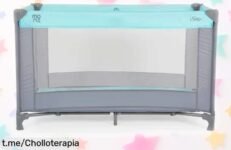Descubre la cuna de viaje Solo Moni, ligera y plegable, ideal para que tu peque descanse seguro donde sea; ¡un precio de ganga que te hará sonreír!