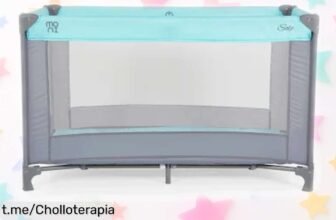 Descubre la cuna de viaje Solo Moni, ligera y plegable, ideal para que tu peque descanse seguro donde sea; ¡un precio de ganga que te hará sonreír!