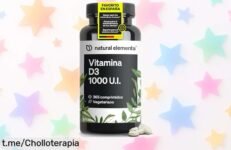 Descubre la increíble Vitamina D3 1000 UI, 365 comprimidos para cuidar tus huesos y defensas a un precio bajísimo. ¡No dejes pasar este super chollo que te hará sentir mejor!