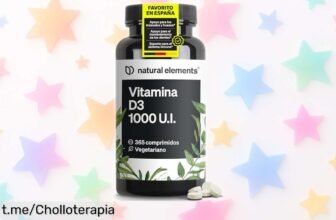 Descubre la increíble Vitamina D3 1000 UI, 365 comprimidos para cuidar tus huesos y defensas a un precio bajísimo. ¡No dejes pasar este super chollo que te hará sentir mejor!