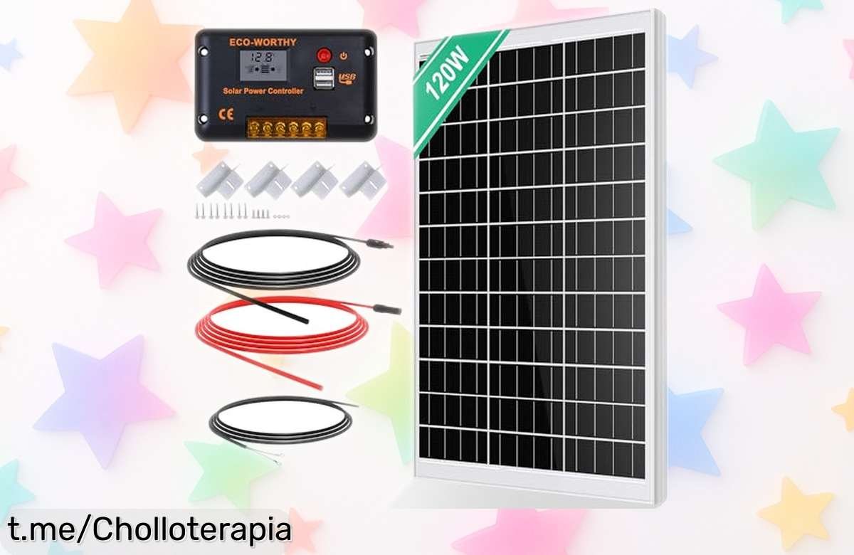 Descubre la placa solar de 120W ECOWORTHY: ¡kit completo con regulador y cables a precio de ganga que no querrás dejar escapar! Genera tu propia energía limpia ahora mismo.