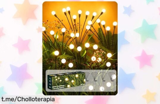 Deslumbra tu jardín con el pack de 4 luces solares AdalyRoma y disfruta del ambiente mágico por un precio de ganga, ¡no te lo pierdas y transforma tus noches ya!