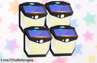 Deslumbra tu jardín con la lámpara solar LED que ilumina hasta 35 metros, ¡ofertón con sensor de movimiento y sin cables! Aprovecha este chollo antes de que se vuele.