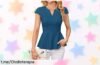 Deslumbrante blusa de mujer Grace Karin con volantes y cuello en V, ¡la elegancia nunca estuvo tan al alcance! No te quedes sin ella, es el momento de brillar.