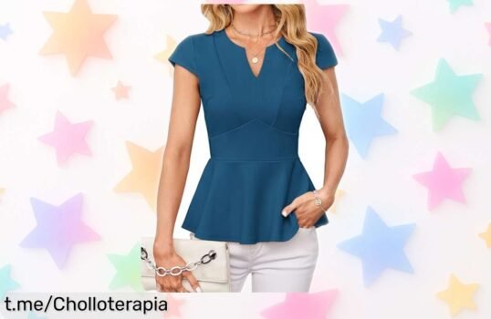 Deslumbrante blusa de mujer Grace Karin con volantes y cuello en V, ¡la elegancia nunca estuvo tan al alcance! No te quedes sin ella, es el momento de brillar.