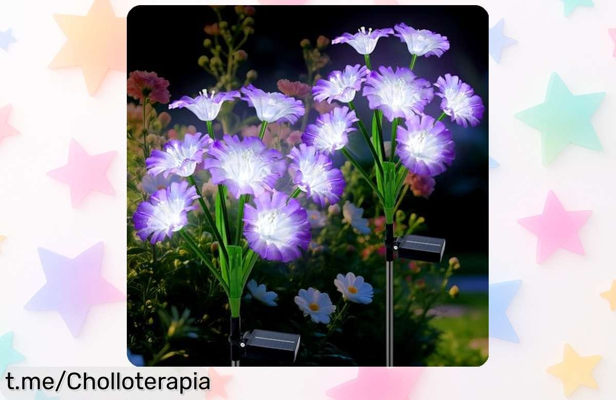 Deslumbrantes luces solares en forma de flores Qoosea, ¡rebajadas para iluminar tus noches! Dale vida a tu jardín y sorprende a todos. No te quedes sin ellas.