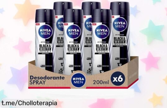 Desodorante NIVEA MEN Black & White Invisible: chollo de 6 unidades para que te sientas fresco y sin marcas a un precio de escándalo, ¡no lo dejes pasar!