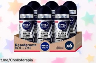 Desodorante rollon NIVEA MEN Black & White Invisible Original, pack ahorro de 6 unidades: ¡aprovecha este precio de ganga y cuida tu ropa sin manchas ya mismo!