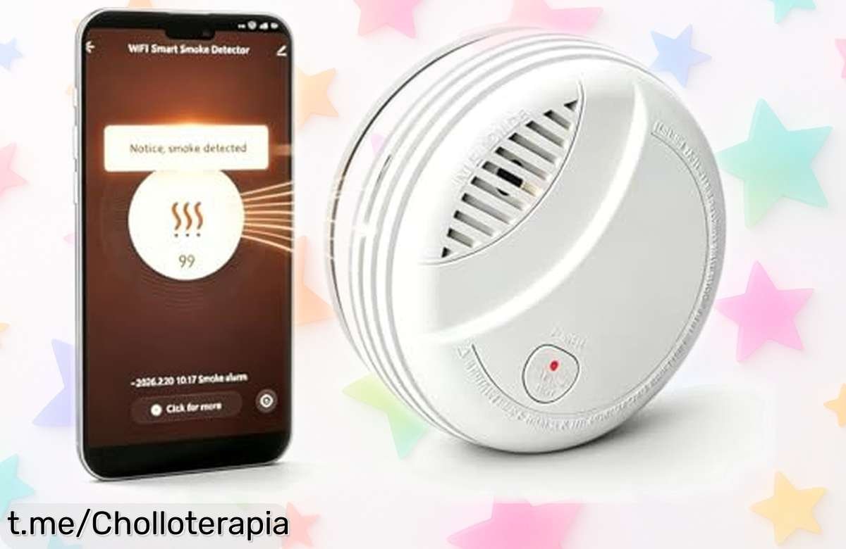 Detector de humo WiFi Tuya con alarma potente y avisos al móvil: ¡rebajado, ideal para cuidar a tu familia! Aprovecha este super chollo antes que se acabe.