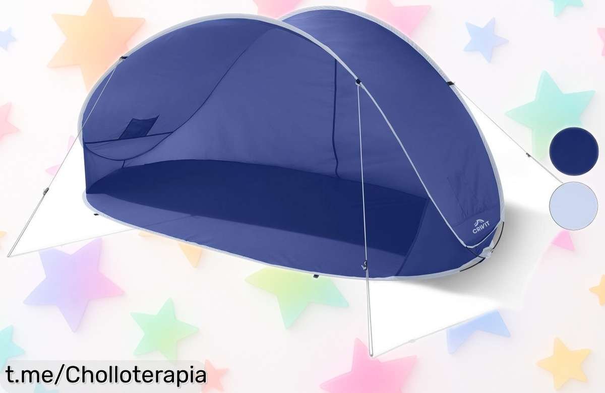 Disfruta del verano con la tienda de playa CRIVIT: montaje exprés y protección solar a un precio de escándalo que hará sonreír a los peques. ¡No te quedes sin ella!