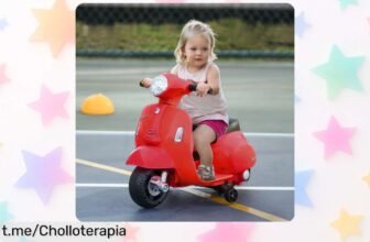 Divertida moto eléctrica HOMCOM Vespa con faro y bocina, ¡aplica el cupón y llévatela a un precio de risa para que los peques disfruten al máximo!
