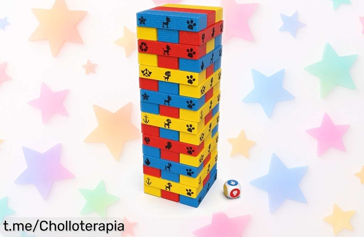 Divertida torre de equilibrio con 48 piezas de la Patrulla Canina, ¡un super chollo para que los peques mejoren sus habilidades mientras juegan! No te lo puedes perder.