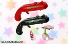 Divertido abrebotellas en forma de pistola que dispara los tapones, pack de 2 para animar tus fiestas: precio loco y diversión garantizada, ¡consíguelo ya!