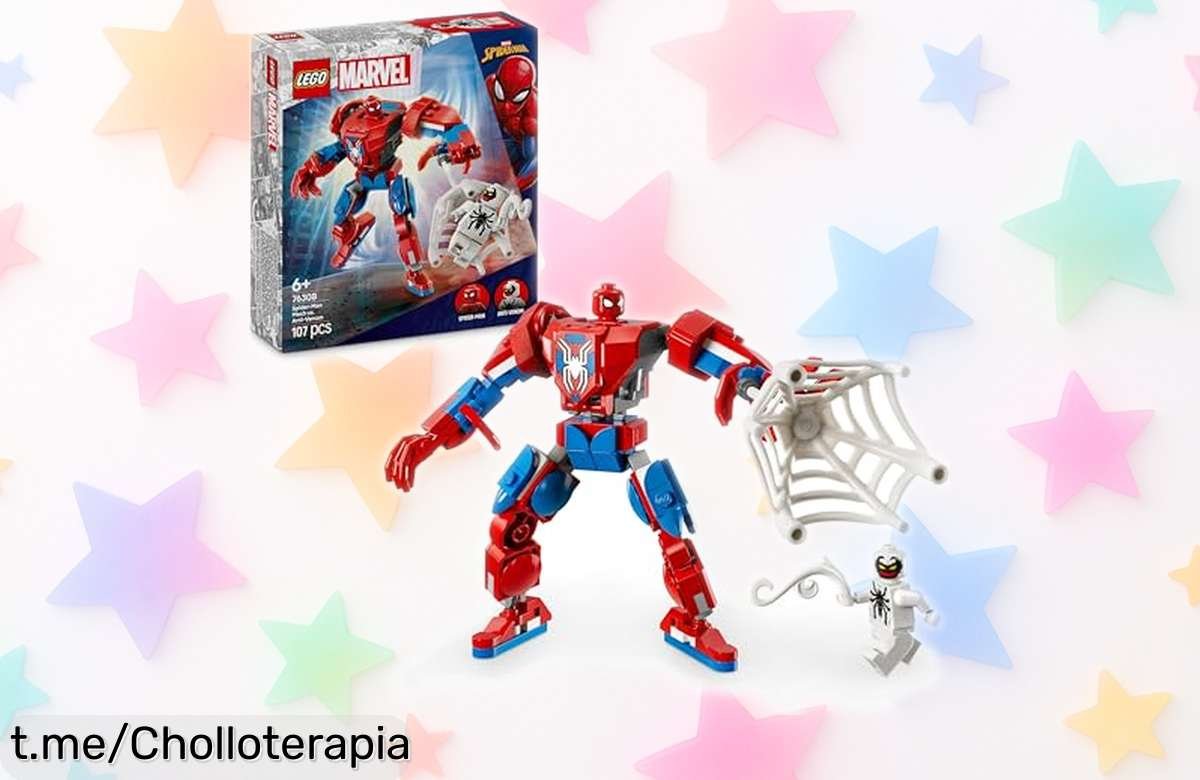 Divertido mech articulado de SpiderMan con cabina y telaraña flexible: ¡super chollo LEGO Marvel para combates épicos a un precio rebajado que no puedes dejar escapar!