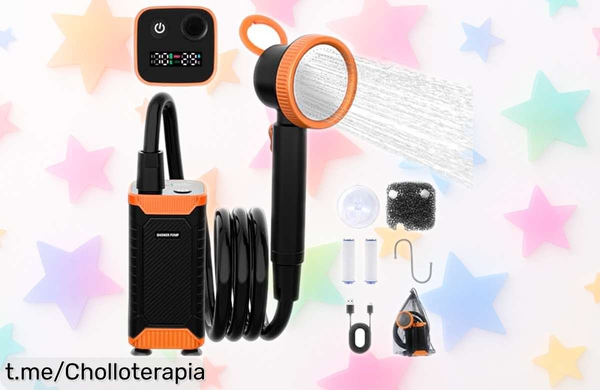 Ducha portátil de camping Heyeke con bomba eléctrica: ¡rebajada a un precio increíble para que disfrutes de tus aventuras al aire libre como nunca antes!