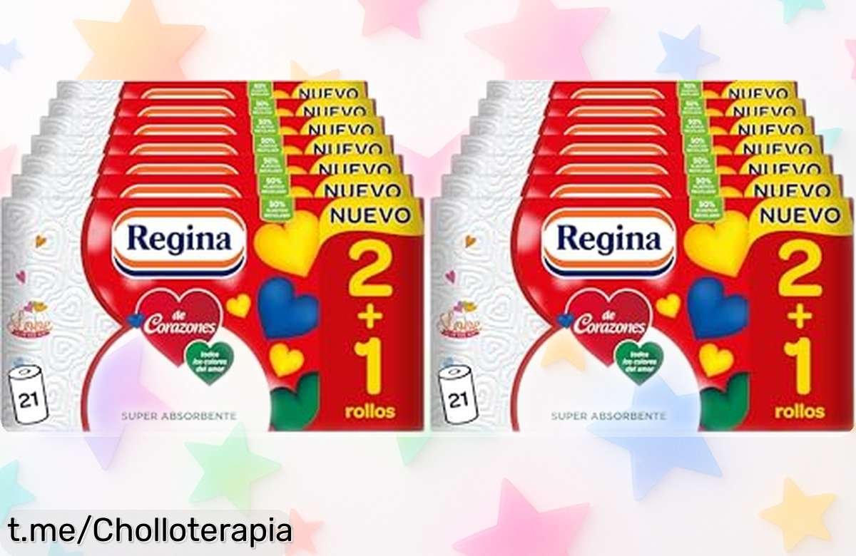Encuentra la alegría en cada limpieza con el papel de cocina decorado Regina de Corazones, ¡21 rollos a un precio loco que no podrás dejar escapar!