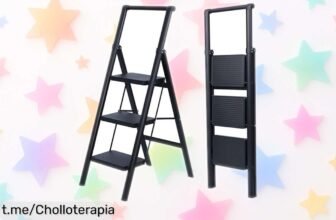 Escalera plegable UZIRO de 3 peldaños a un precio de ganga que te ayuda a alcanzar todo lo alto en casa y la oficina: no dejes pasar esta oportunidad increíblemente ligera y segura.
