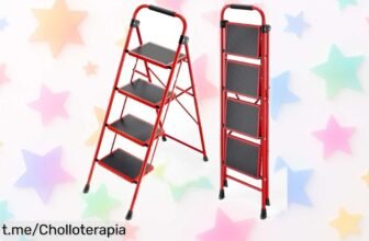 Escalera plegable de 4 peldaños KINGRACK, precio loco y estructura super resistente; ¡haz la tarea fácil y nunca más te quedes sin herramientas a mano! ¡Consíguela ya!