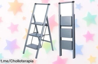 Escalera plegable de 4 peldaños UZIRO, ligera y resistente, con precio rebajado que te hará alcanzar lo imposible. ¡No esperes más y sube a este chollo!