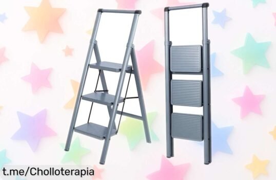 Escalera plegable de 4 peldaños UZIRO, ligera y resistente, con precio rebajado que te hará alcanzar lo imposible. ¡No esperes más y sube a este chollo!