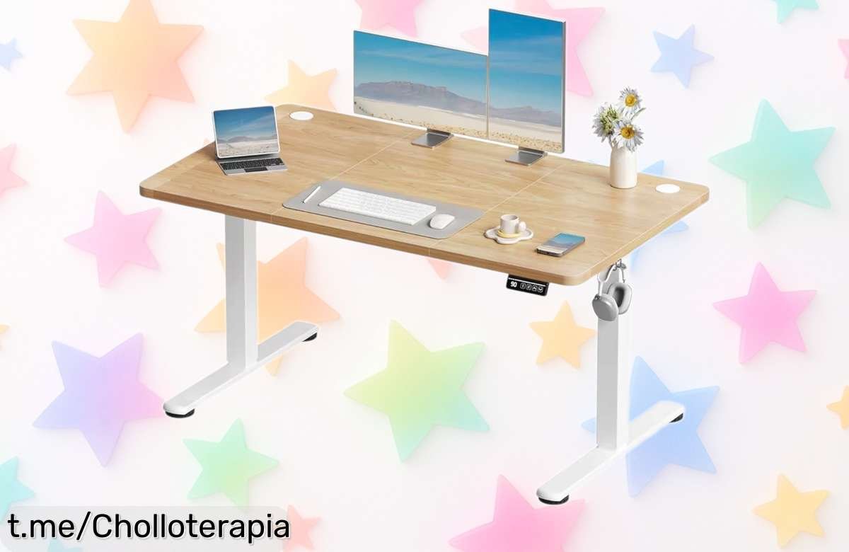 Escritorio elevable eléctrico ajustable con panel inteligente y memorias, ¡rebajado para que cuides tu postura en casa! Aprovecha esta oportunidad antes de que se acabe.