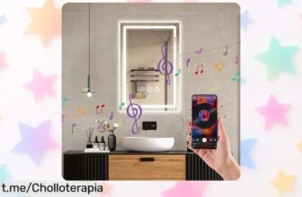 Espejo de baño Ratsamee con luz LED y Bluetooth: un ofertón para transformar tu rutina. ¡Luz, música y estilo a precio loco que no se repetirá!