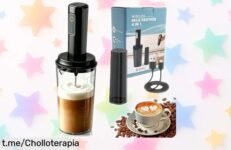 Espumador de leche eléctrico recargable para café y capuchino con vaso de 300 ml. ¡Descubre el precio de ganga que hará tu día más especial!